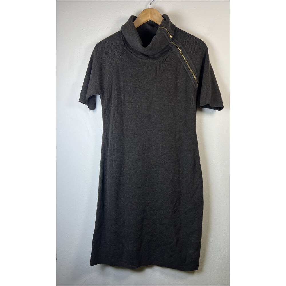 Calvin Klein Zip Cowl Neck Sweater Dress Size Medium stretch fitted mini